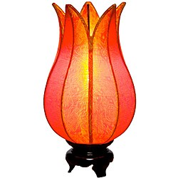 Silk Baby Flowering Lotus Citrus Table Lamp (Vietnam)