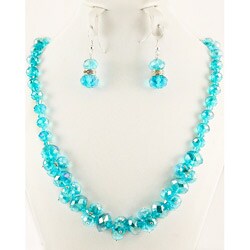 Aquamarine Crystal Cluster Jewelry Set