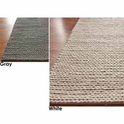Handmade Braided Alexa Cable White New Zealand Wool Rug (3' x 5')