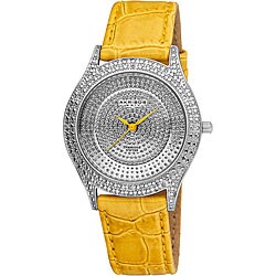 Akribos XXIV Women's Diamond Yellow Brilliance Swiss Quartz Strap Watch