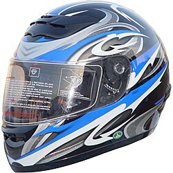 DOT Full Face Graphic RZ80 Blue Motorcyle Helmet