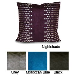 Side-studded Faux Suede Decorative Pillow 