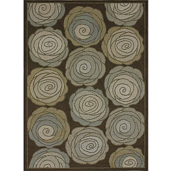 Roma Indoor/ Outdoor Brown/ Multi Rug (5'2 x 7'5)