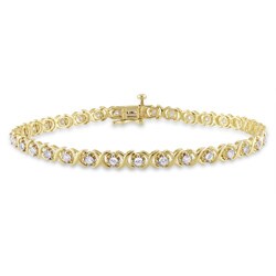 10k Yellow Gold 1ct TDW Diamond Tennis Bracelet (I-J, I2-I3)