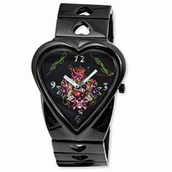 Ed Hardy Womens 'Black Crush' Stainless Steel Watch