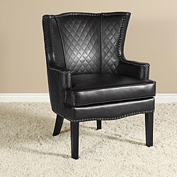 Roma Quilted Leather Arm Chair.