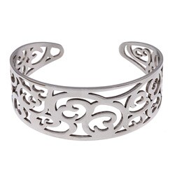 Stainless Steel Filigree Cuff Bracelet