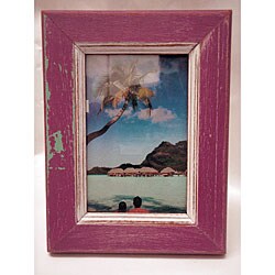 Handcrafted Wood Chic and Shabby Plum Picture Frame (Thailand)
