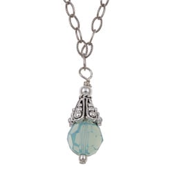 Charming Life Sterling Silver Blue Crystal Necklace