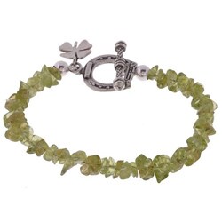 Misha Curtis Sterling Silver Lucky Horseshoe Peridot Toggle Bracelet