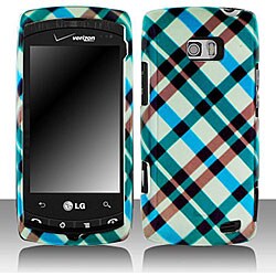 LG Ally VS740 Blue Plaid Snap-on Protective Case Cover