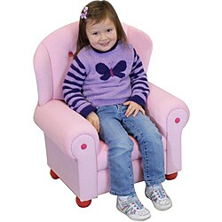 Plush Pastel Pink Kids' Arm Chair