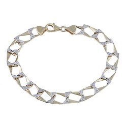 10k Gold Men's 1/5ct TDW Diamond Rectangular Link Bracelet (H-I, I2)