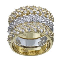 Ultimate CZ Gold Overlay 3-piece Cubic Zirconia Ring Set