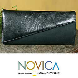 Leather 'Finesse' Clutch Bag (India)