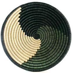 Plant Fiber Black, White and Grey Plateau Basket (Rwanda)