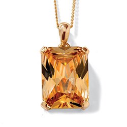 Lillith Star 14k Gold Overlay Champagne Cubic Zirconia Necklace