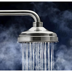 Sleek and Simple Brushed Nickel Shower Bar and Showerhead