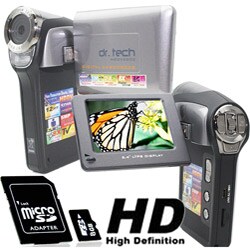 HDDV2000 Silver Video Camera with 8GB MicroSD Card