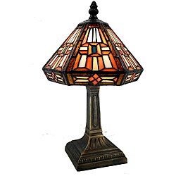 Tiffany-style Bronze Cone Table Lamp