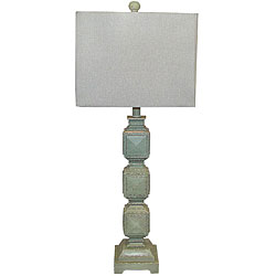Ramoncito Blue Distressed Wood Square Table Lamp