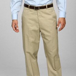 Austin Reed Men's Flat-front Khaki Satin Twill Reflex Pants