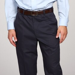 Austin Reed Men's Flat-front Navy Satin Twill Reflex Pants