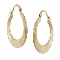 14k Yellow Gold Overlay Hoop Earrings