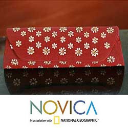 Silk 'Scarlet Fields' Clutch Bag (India)