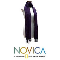 Cotton 'Timeless Purple' Scarf (Guatemala)