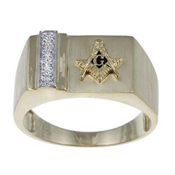 10k Yellow Gold Men's Masonic Ring