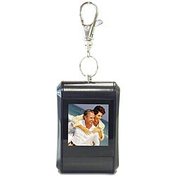 Black Rounded Digital Photo Keychain