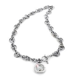 Stainless Steel Large Crystal Necklace Necklace
