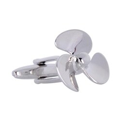 Silvertone Metal Nautical Propeller Cuff Links