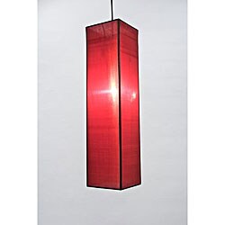 Silk Medium Rectangular Red Hanging Lamp (Vietnam)