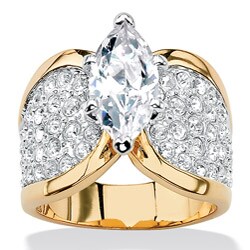 Ultimate CZ 14k Gold Overlay Cubic Zirconia Pave Ring