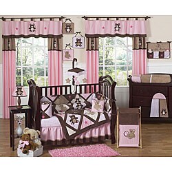 Pink Teddy Bear 9-piece Crib Bedding Set