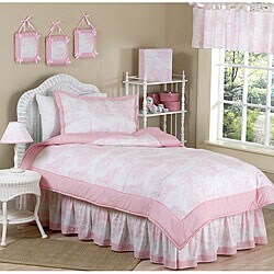 Vintage French Toile 4-piece Girl's Twin-size Bedding Set