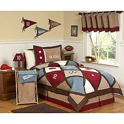 JoJo Designs Brown/ Blue 4-piece Twin-size Comforter Set