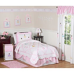 JoJo Designs Pink 4-piece Twin-size Comforter Set