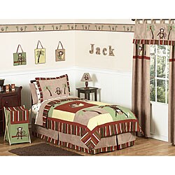 JoJo Designs Boy's Monkey 3-piece Full/ Queen-size Quilt Set
