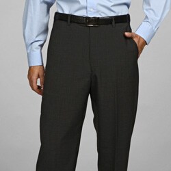 Austin Reed Men's Charcoal Flat-front Washable Reflex Dress Pants