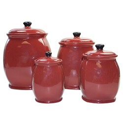 Corelle 'Hearthstone' Chili Red 4-piece Canister Set