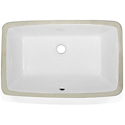 Highpoint Collection White 19x11-inch Undermount Vanity Sink 