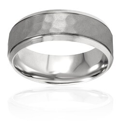 Stainless Steel Polished Textured Ring