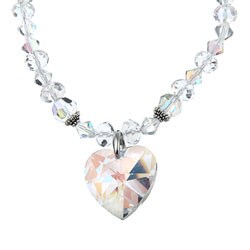 Crystale Silvertone Crystal and Glass Bead Necklace