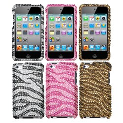 Apple iPod Touch 4 Zebra Design Rhinestone Diamond Protector Case