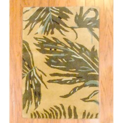 Indo Tibetan Hand-tufted Yellow / Brown Wool Rug (2 x 3)