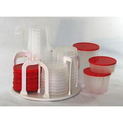 Plastic 49-piece Kitchen Containers with Carousel Rack