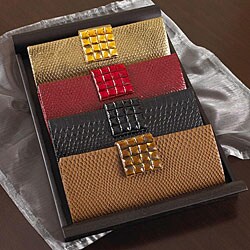 Faux Leather Croc-embossed Clutch